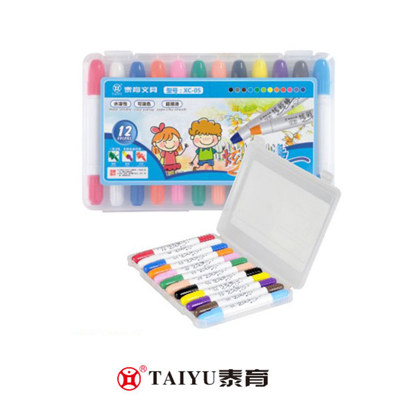 Gumagamit ang mga Mag-aaral ng Crayon 12 Colors Sa Pp Box At Madaling Itago At Dalhin ang Crayon-XC 05