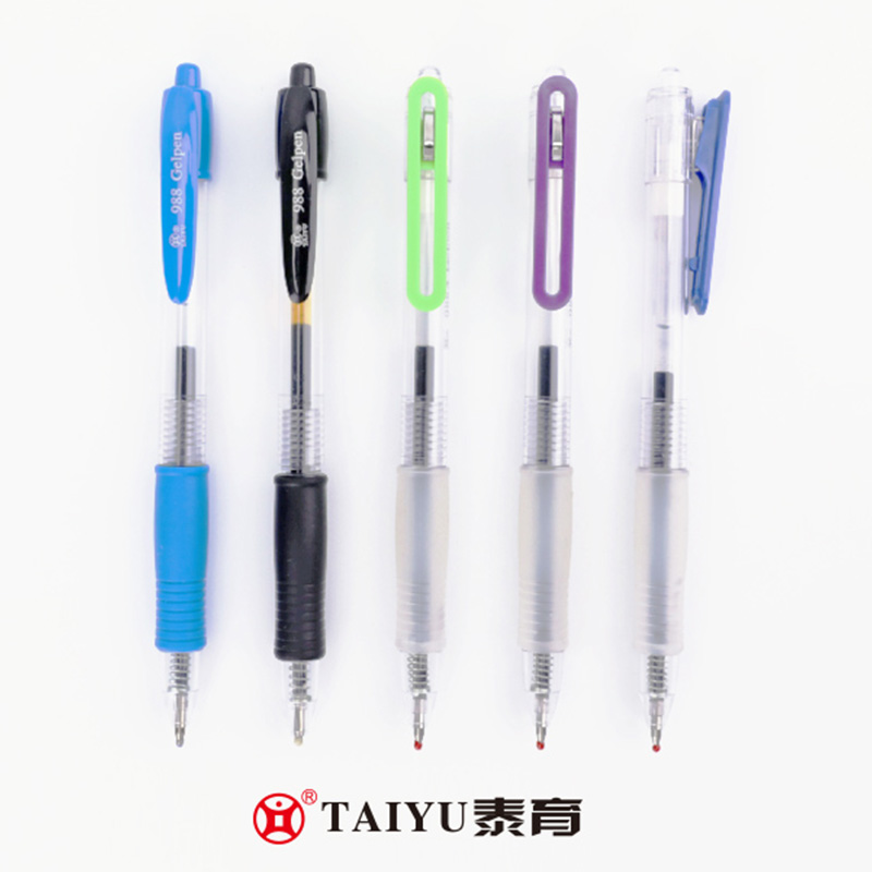 Gumamit ng Gel Pen sa Opisina na May Goma At Nababaluktot na Clip na Naka-cotomize na Color Gel Pen 988