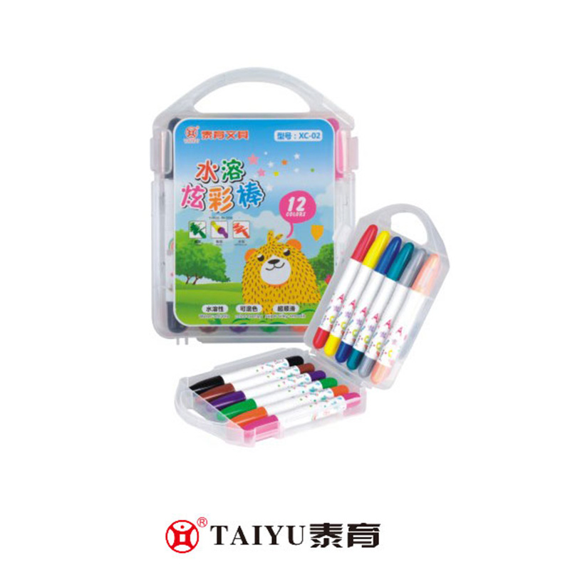 Gumagamit ang mga Mag-aaral ng Crayon Sa Pp Box Water-Soluble Glitter Stick Crayon-XC 02