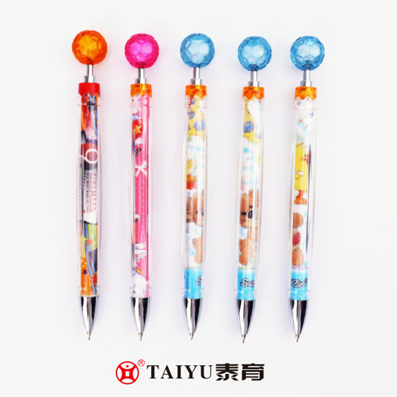 Gumagamit ang Mag-aaral ng Mechanical Pencil na May Cartoon Design At Colored Acrylic Pressing Head Mechanical Pencil 2140